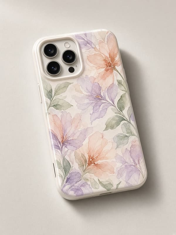 Custom case with a pastel watercolour floral print